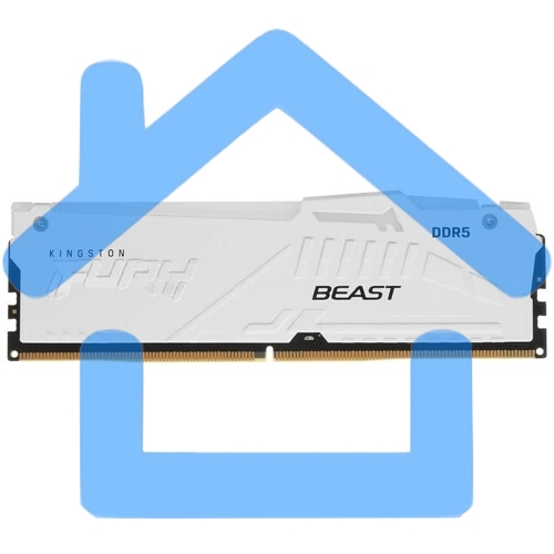 Оперативная память Kingston Fury Beast, DDR5, 16Gb (1x16Gb), 5600MHz, CL40, DIMM, радиатор, RGB, белый