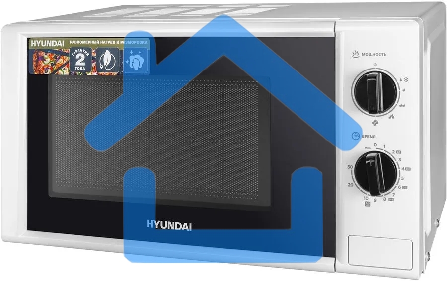 Микроволновая печь Hyundai HYM-M2048 белый, 20 л, 700 Вт, переключатели - поворотный механизм