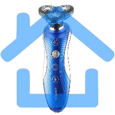 Электробритва Centek CT-2170 (синий) ротор 3D, влажное бритье, 3 плав.головки, 2-ные лезвия, до 50 мин раб