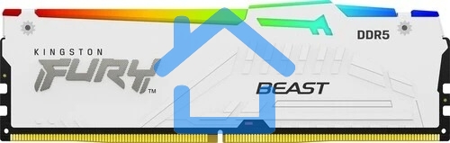 Оперативная память Kingston Fury Beast, DDR5, 16Gb (1x16Gb), 5600MHz, CL40, DIMM, радиатор, RGB, белый