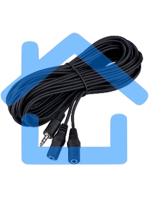 Кабель-разветвитель аудио Cablexpert CCA-415-5M-N, Jack 3.5(M) 3pin/2xJack 3.5(F), 5м, черный, пакет