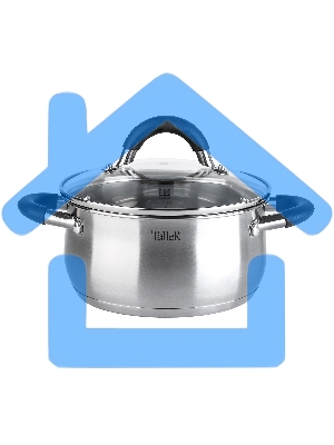 Кастрюля TalleR TR-11044 Шелборн с крышкой, 16,5 см, 2,2 л, нержавеющая сталь 18/10