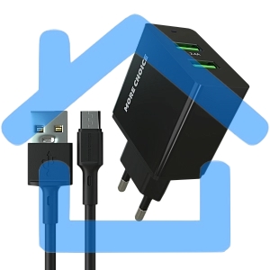 Зарядное устройство MORE CHOICE (4610196409882) NC11m 2USB 2.4A для micro USB черный