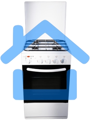 Плита комбинированная Cezaris ПГЭ 1000-03 белый, конфорок 4 шт, духовка 54 л, 51 см x 85 см x 52 см