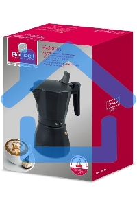 Кофеварка гейзерная Rondell Kafferro RDA-994, 0.45л, алюминий, черный