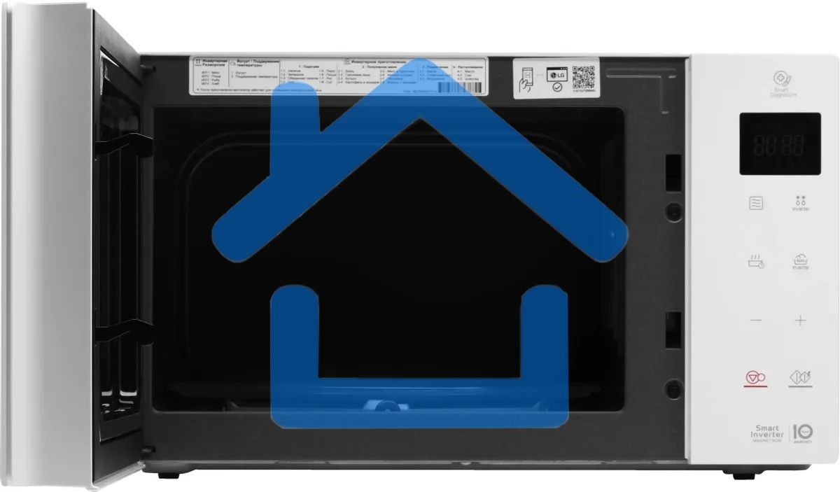 Микроволновая печь LG MW23R35GIH белый, 23 л, 1000 Вт, переключатели - сенсор