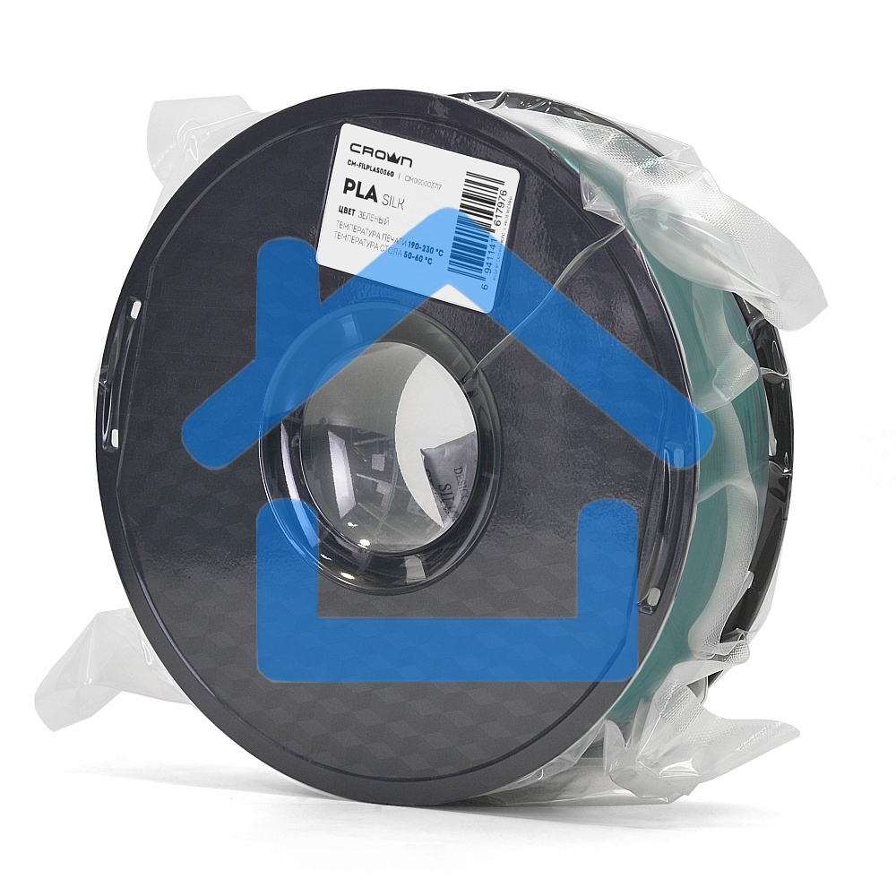 Филамент Crown Micro CM-FILPLAS006G PLA Silk 1.75 1кг зеленый
