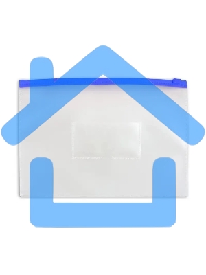 Папка на молнии ZIP Бюрократ -BPM4ABLUE A4+ полипропилен 0.15мм, карман для визиток, цвет молнии синий