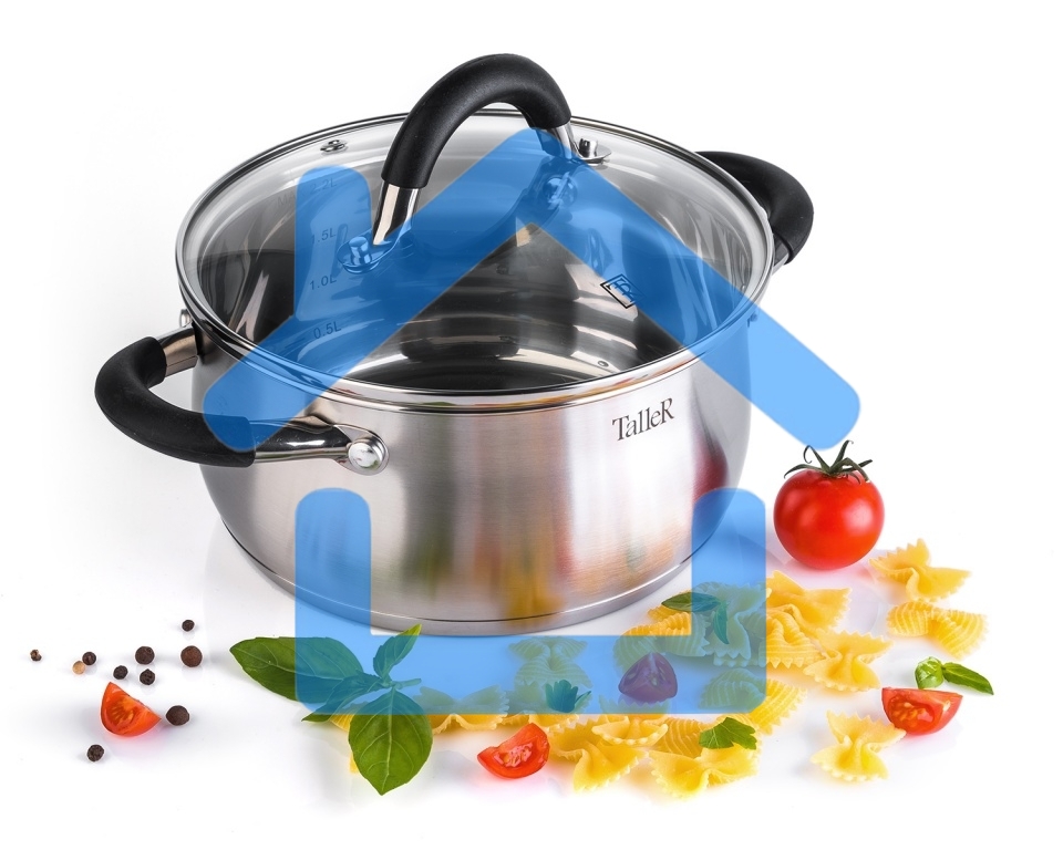 Кастрюля TalleR TR-11044 Шелборн с крышкой, 16,5 см, 2,2 л, нержавеющая сталь 18/10