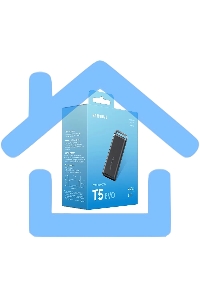 Внешний SSD Samsung T5 EVO, 2TB, USB 3.2 Gen 1 Type-C, R/W 460/460, черный