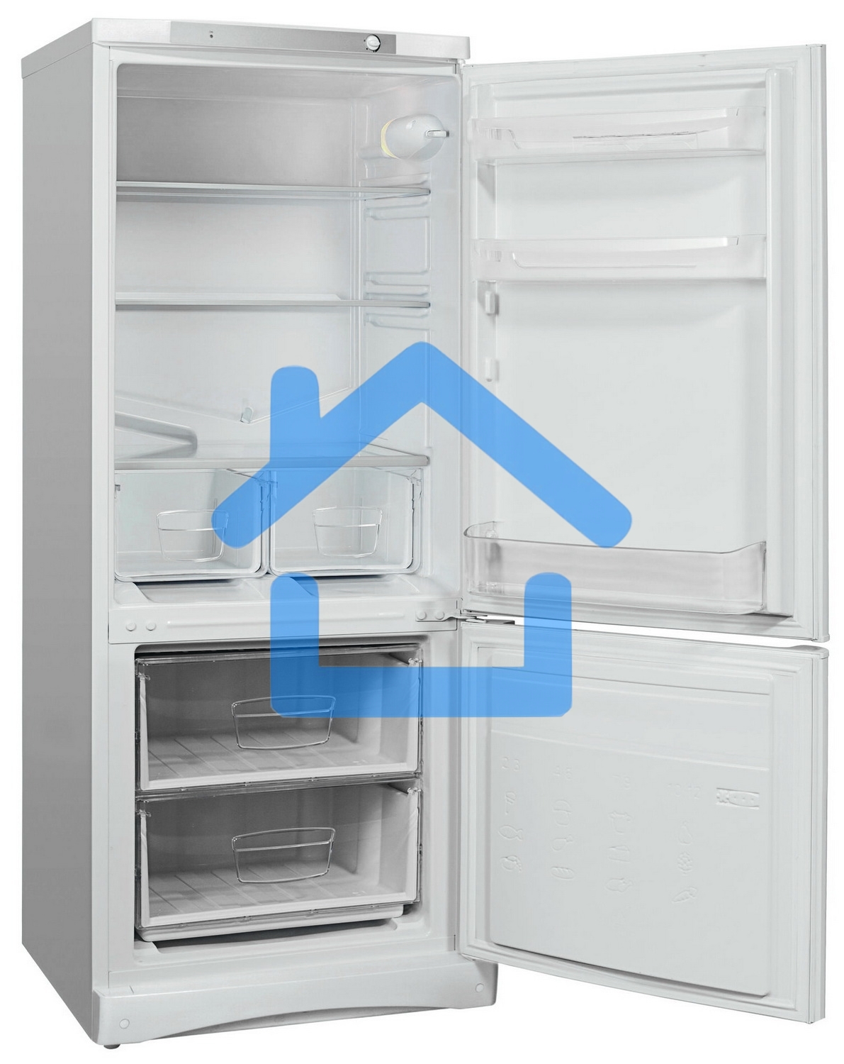 Холодильник Indesit ES 15 A белый двухкамерный 189/54л морозилка снизу, капельная система