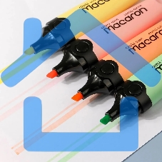 Набор текстовыделителей Deli EU356-MT Macaron, скошенный пишущий наконечник, 4 цвета,