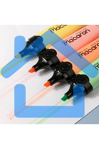 Набор текстовыделителей Deli EU356-MT Macaron, скошенный пишущий наконечник, 4 цвета,