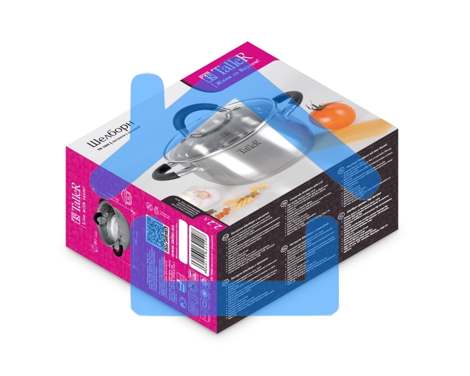 Кастрюля TalleR TR-11044 Шелборн с крышкой, 16,5 см, 2,2 л, нержавеющая сталь 18/10