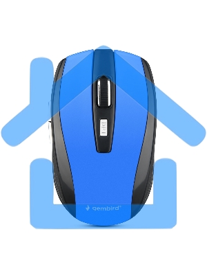 Мышь беспроводная Gembird MUSW-330-1 синий, 2400 dpi, радиоканал, USB, кнопки - 6