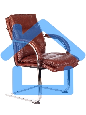 Кресло офисное Бюрократ T-9927SL-LOW-V Leather Eichel светло-коричневый, кожа, низк. спин. полозья металл хром