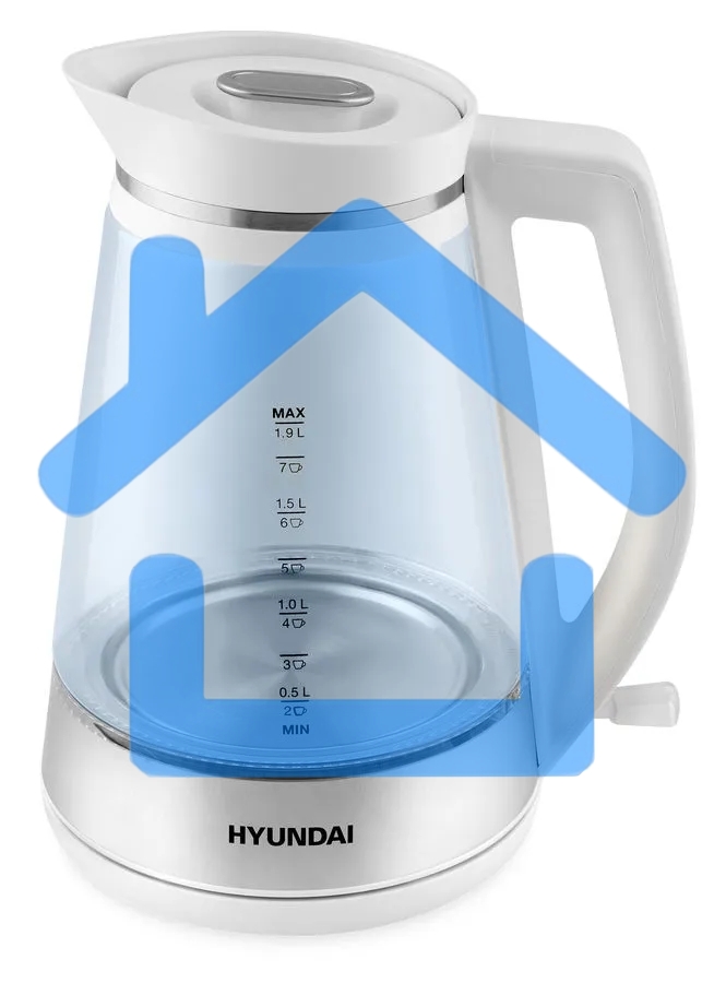 Чайник электрический Hyundai HYK-G3037 1.9л. 3000Вт белый/прозрачный (корпус: стекло)