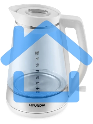 Чайник электрический Hyundai HYK-G3037 1.9л. 3000Вт белый/прозрачный (корпус: стекло)