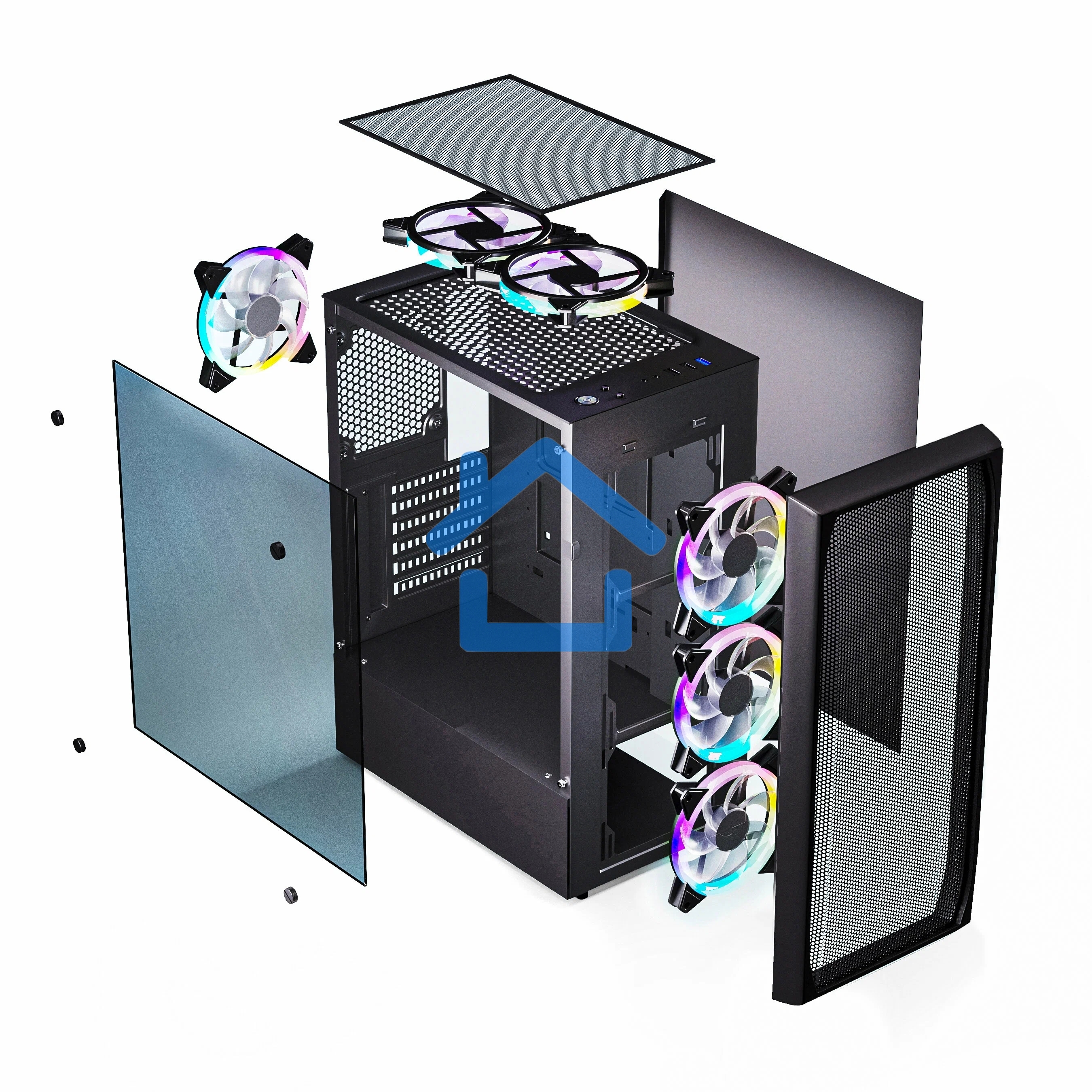 Компьютерный корпус ABR GQ-3 (8017) (USB 3.0X1 + USB 2.0 X2+audio)