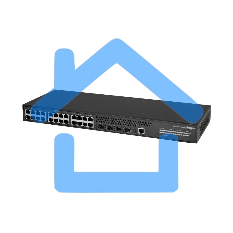 Коммутатор DAHUA 28-портовый управляемый, уровень L2+Порты: 24 RJ45 10/100/1000Мбит/с, 4 SFP+ 1000Мбит/с(uplink); питание: 100~240В(AC); грозозащита: до 6кВ
