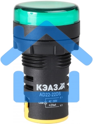 Лампа AD22DS(LED) матрица D22мм зеленый 24В AC/DC-КЭАЗ