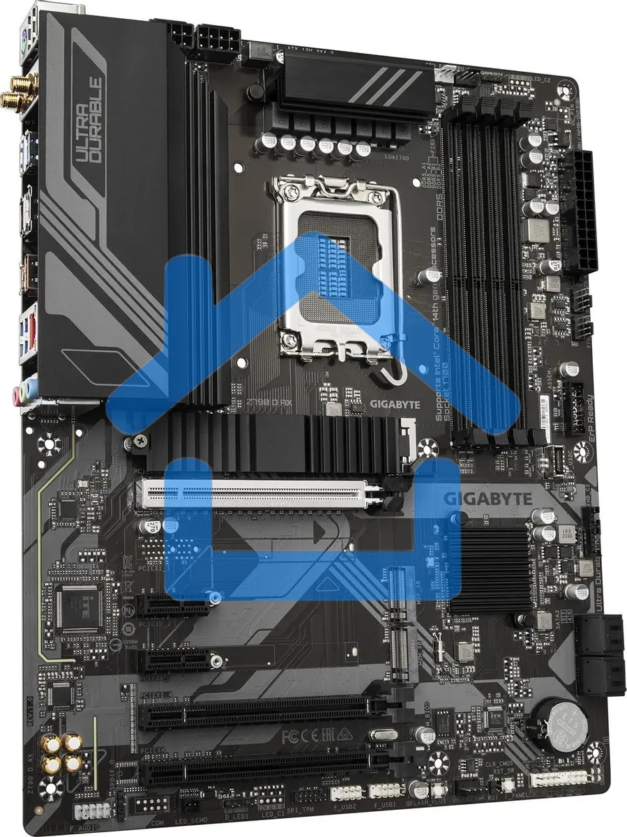 Материнская плата Gigabyte Z790 D AX, LGA 1700, Intel Z790, 4xDDR5, 4xSATA, 3xM.2, 1xPCI-E 5.0 x16, 1xPCI-E 4.0 x4, 2xPCI-E 3.0 x1, 1xHDMI, 1xDP, 1x 2.5Gb LAN, 4xUSB-A 3.2 Gen 1, 1xUSB-A 3.2 Gen 2, 2xUSB-A 2.0, 1xUSB-C 3.2 Gen 2, 3x3.5 мм, 7.1, ATX