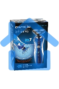 Электробритва Centek CT-2170 (синий) ротор 3D, влажное бритье, 3 плав.головки, 2-ные лезвия, до 50 мин раб