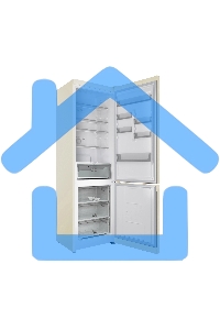 Холодильник Hotpoint HT 6200 AB бежевый двухкамерный 240/83л морозилка снизу, No Frost