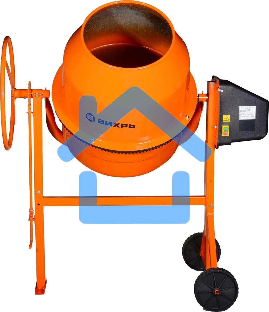 Бетономешалка Вихрь БМ-230П (74/1/18) 1000 Вт, 230 л, полиамидный венец, 32 об/мин
