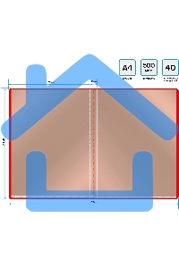 Папка с 40 прозрачными вкладками Silwerhof Eco A4, пластик, 0.5мм, красный