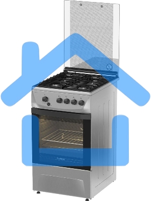 Плита газовая Darina 1D1 GM 241 014 Х нержавеющая сталь/черный, конфорок 4 шт, духовка 50 л, 50 см x 85 см x 60 см