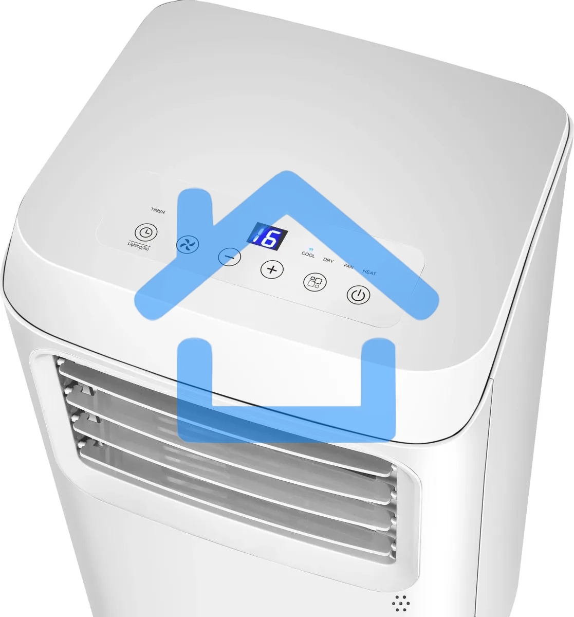 Кондиционер мобильный Hyundai HPAC-07-2 7000 BTU, 15 м², 64 дБ, охлаждение, осушение, белый