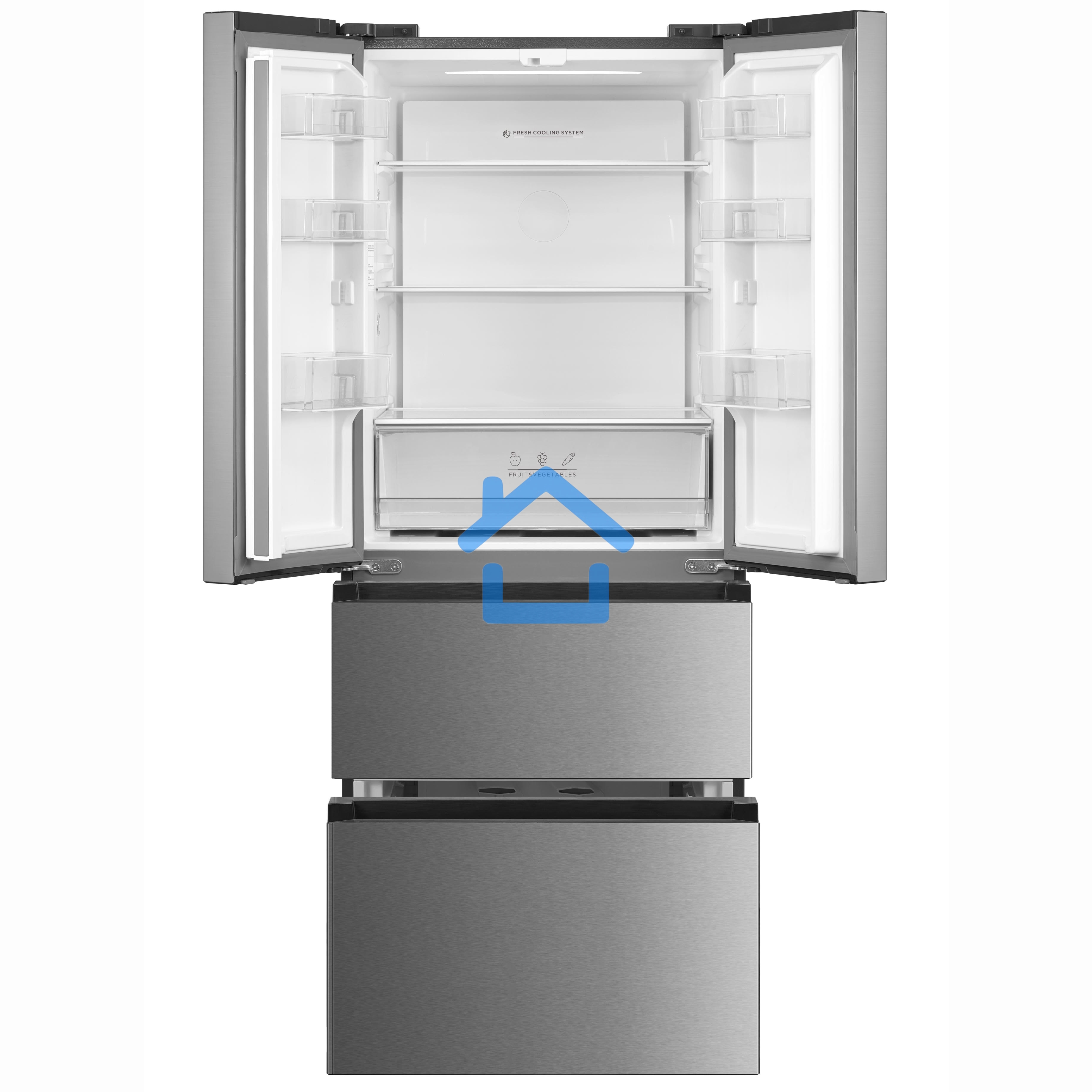 Холодильник Бирюса FD 431 I нержавеющая сталь трехкамерный 244/147 л морозилка снизу