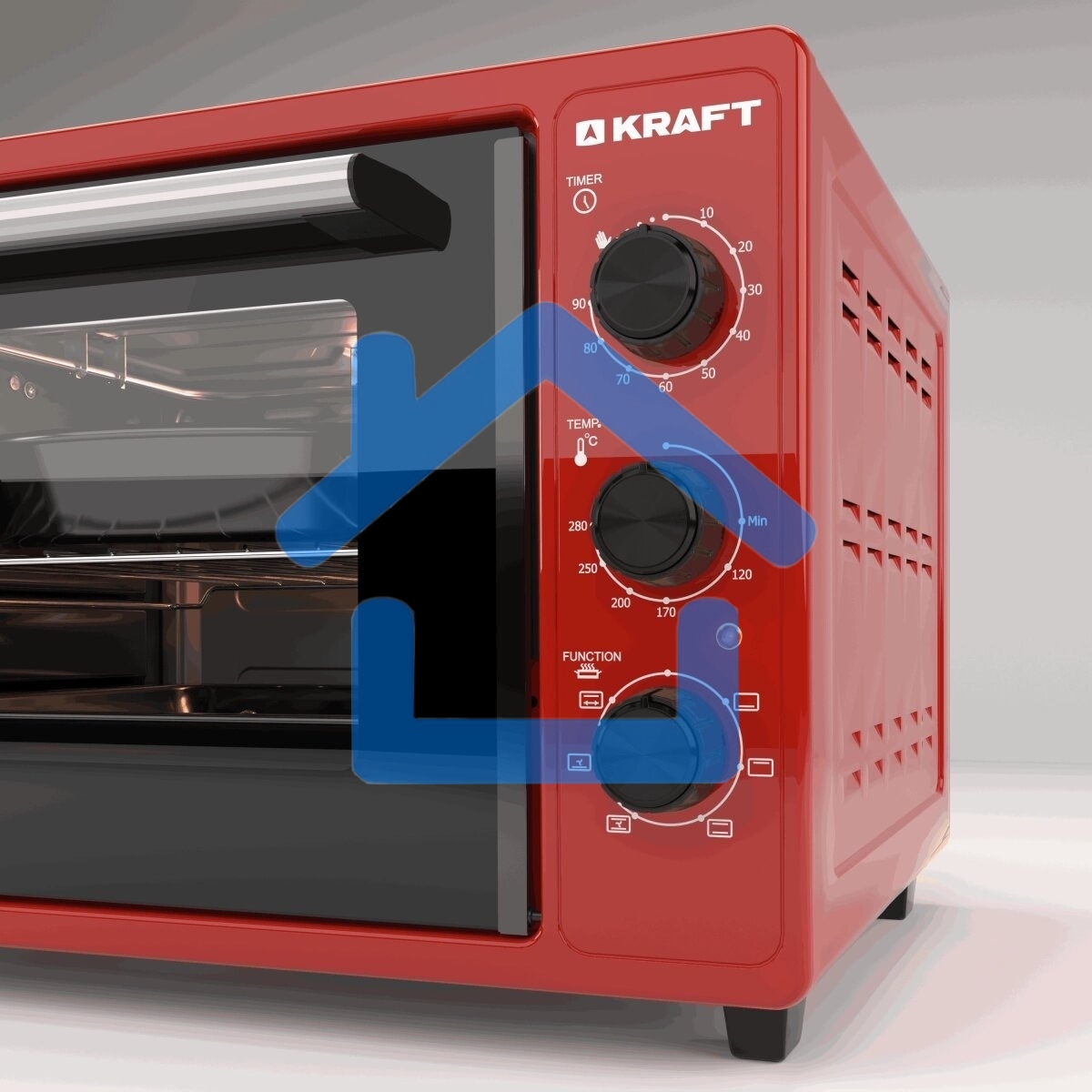Мини-печь KRAFT KN-MO 3904 FRKR красный