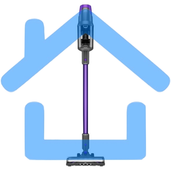 Пылесос вертикальный Centek CT-2572 фиолетовый/черный, питание от аккумулятора, 230 Вт, уборка сухая, пылесборник 1.2 л, работа от АКБ max 90 мин