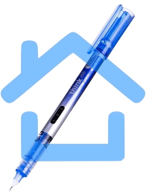 Ручка роллер Deli Think (EQ300-BL) синий, d=0.5мм, синие чернила, игловидный пишущий наконечник