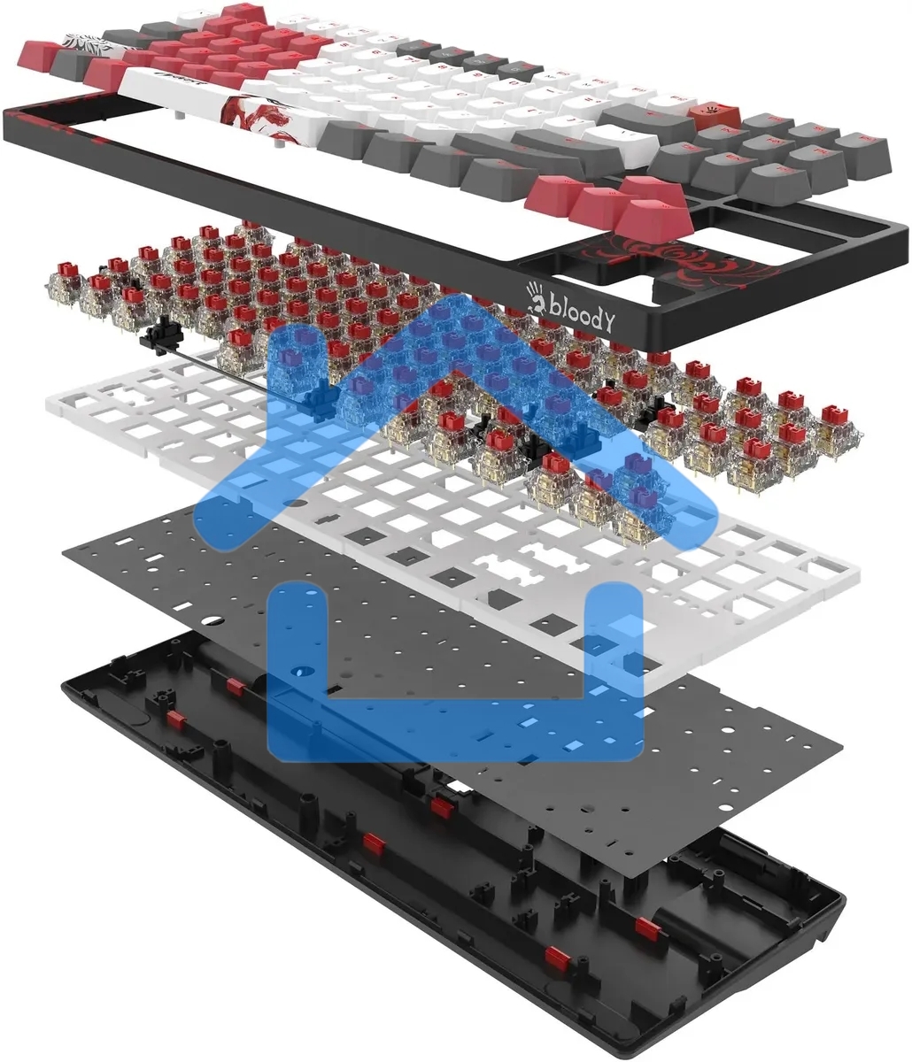 Клавиатура A4Tech Bloody S87 Naraka проводная USB черный/красный