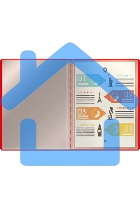 Папка с 40 прозрачными вкладками Silwerhof Eco A4, пластик, 0.5мм, красный
