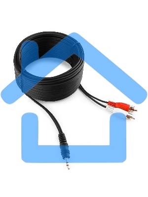 Кабель аудио Cablexpert CCA-458-10M-N, Jack 3.5(M)/2xRCA, 10м, черный, пакет