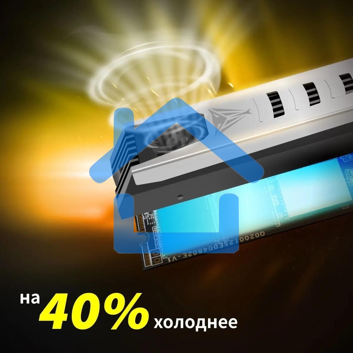 Накопитель SSD Patriot PV553, 4Tb, PCIe 5.0 x4, M.2 2280, NVMe, R/W 12400/11800, с активным охлаждением