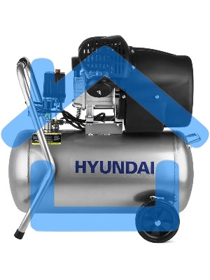 Компрессор поршневой Hyundai HYC 40250LMS масляный 400л/мин 50л 2200Вт серебристый/черный