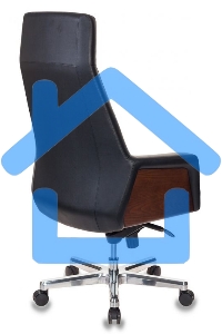 Кресло руководителя Бюрократ _ANTONIO/BLACK черный кожа крестовина алюминий