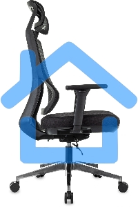 Кресло руководителя Бюрократ MC-412N-H черный сетка/ткань с подголов. крестов. металл хром