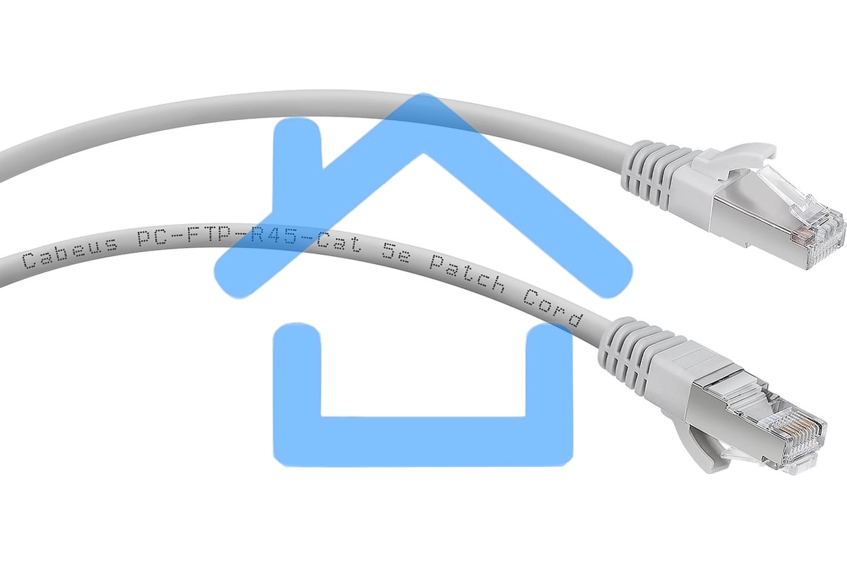 Экранированный патч-корд Cabeus, кат. 5е, экр., F/UTP, RJ45/RJ45, LSZH, AWG24, 5м, серый