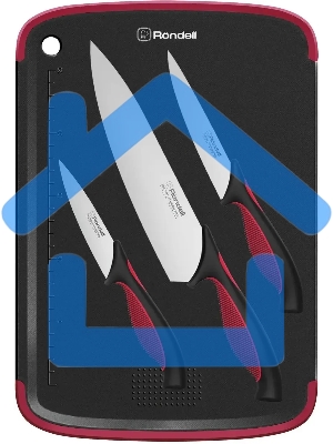 Набор ножей кухонных Rondell RD-1891 компл.:4предм. разд.дос. черный/бордовый блистер