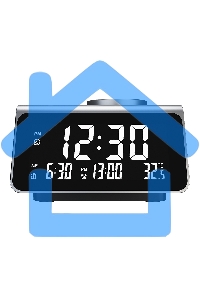 Радиочасы с будильником SOUNDMAX SM-1521U черный с серебром