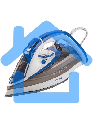 Утюг электрический Endever Delta-231, белый/синий/черный, 3000 Вт, Подача пара до 75 г/мин, Паровой удар до 190 г/мин, 10 шт/уп