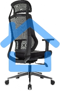 Кресло руководителя Бюрократ MC-412N-H черный сетка/ткань с подголов. крестов. металл хром