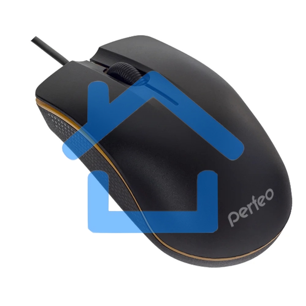 Мышь проводная Perfeo LINE черный, 1000 dpi, USB, кнопки - 3