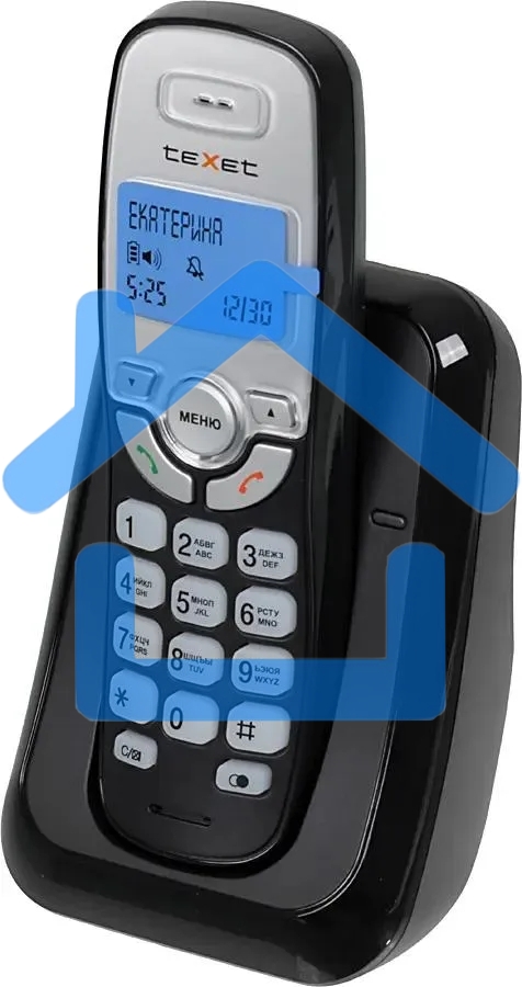 Радиотелефон teXet TX-D6905A черный (громкая связь,телефонная книга на 50 имен и номеров, определитель номера, будильник)